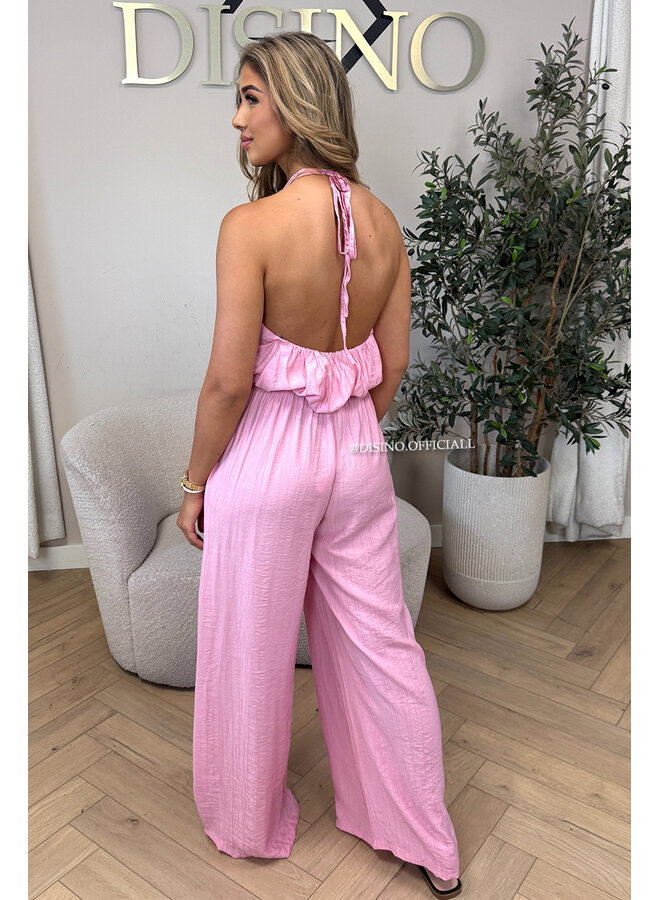 PINK - 'ALARA SET' - SUMMER ESCAPE OPEN BACK TOP + PANTS SET
