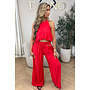 RED - 'ALARA SET' - SUMMER ESCAPE OPEN BACK TOP + PANTS SET