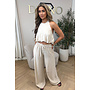 BEIGE - 'ALARA SET' - SUMMER ESCAPE OPEN BACK TOP + PANTS SET