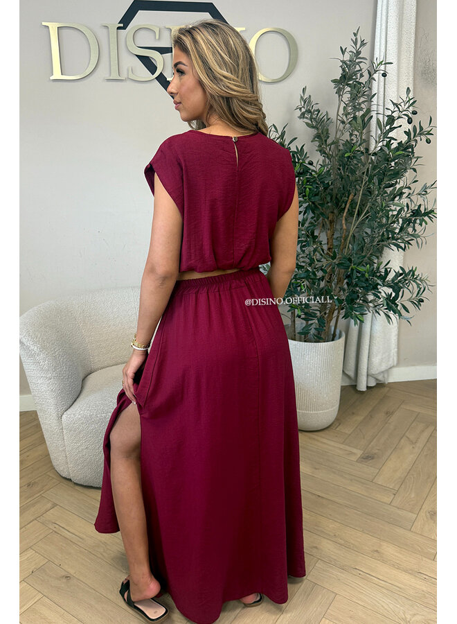 BORDEAUX - 'INEZ SET' - MIDNIGHT OASIS MAXI SKIRT + TOP SET