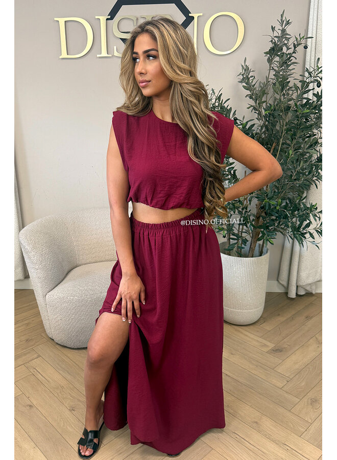 BORDEAUX - 'INEZ SET' - MIDNIGHT OASIS MAXI SKIRT + TOP SET