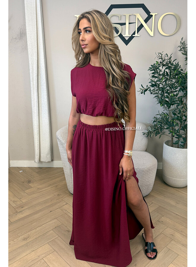BORDEAUX - 'INEZ SET' - MIDNIGHT OASIS MAXI SKIRT + TOP SET