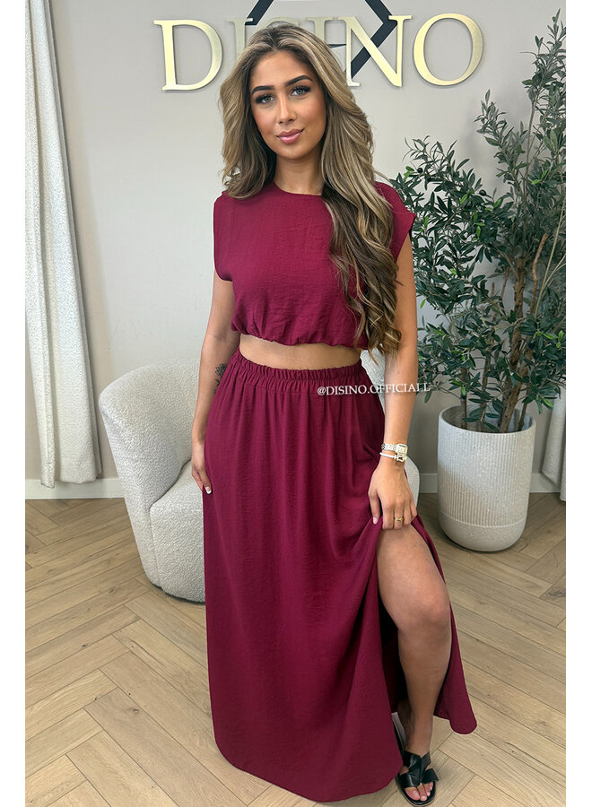 BORDEAUX - 'INEZ SET' - MIDNIGHT OASIS MAXI SKIRT + TOP SET