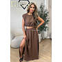 BROWN - 'INEZ SET' - MIDNIGHT OASIS MAXI SKIRT + TOP SET