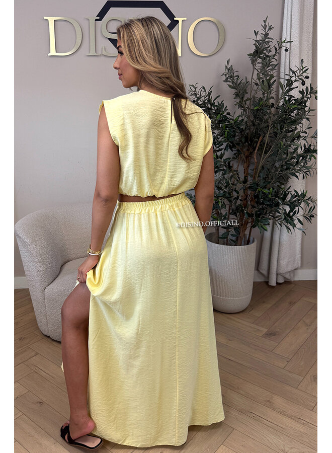 YELLOW - 'INEZ SET' - MIDNIGHT OASIS MAXI SKIRT + TOP SET