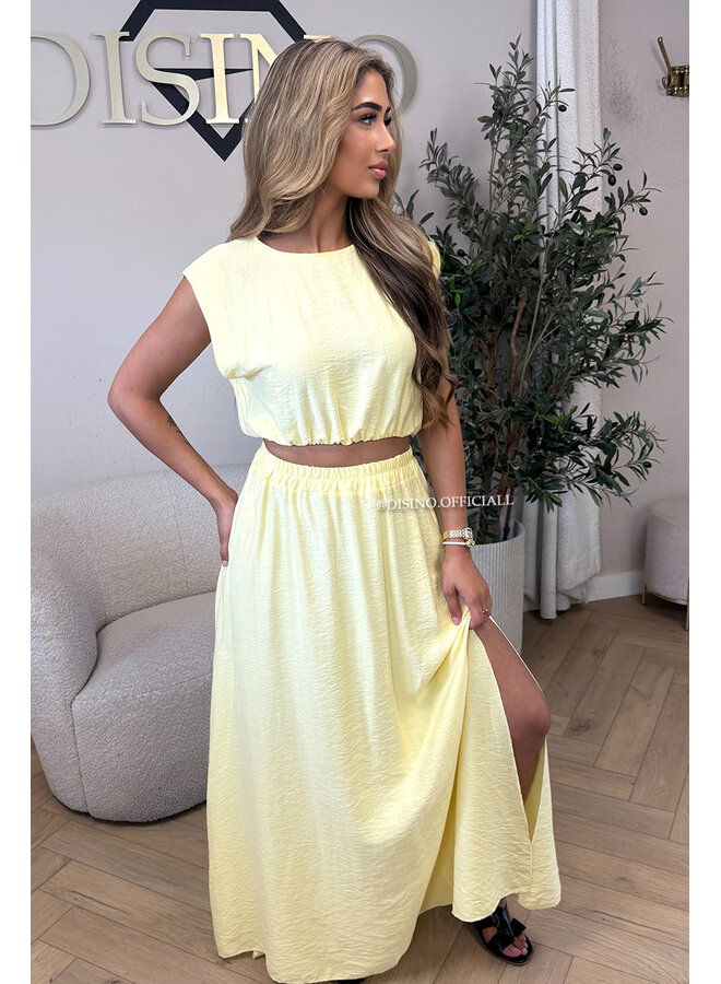 YELLOW - 'INEZ SET' - MIDNIGHT OASIS MAXI SKIRT + TOP SET