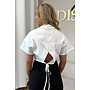 WHITE - 'CARMEN BLOUSE' - OPEN BACK SHORT SLEEVE SHIRT