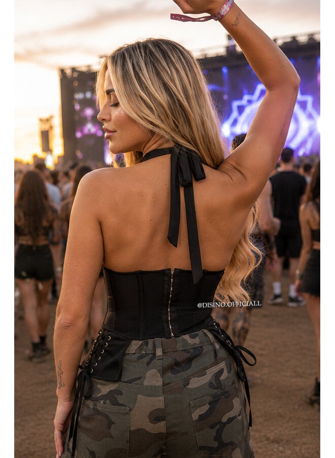 BLACK - 'KAE FESTIVAL CORSET' - FESTIVAL CORSET TOP