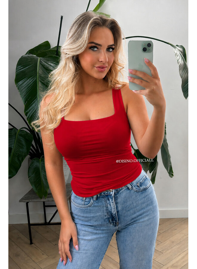 RED - 'NOVA BASIC TOP' - SEAMLESS HEMD TOP