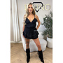 BLACK - 'GAYA SET' - STUDS TOP + SKORT SET