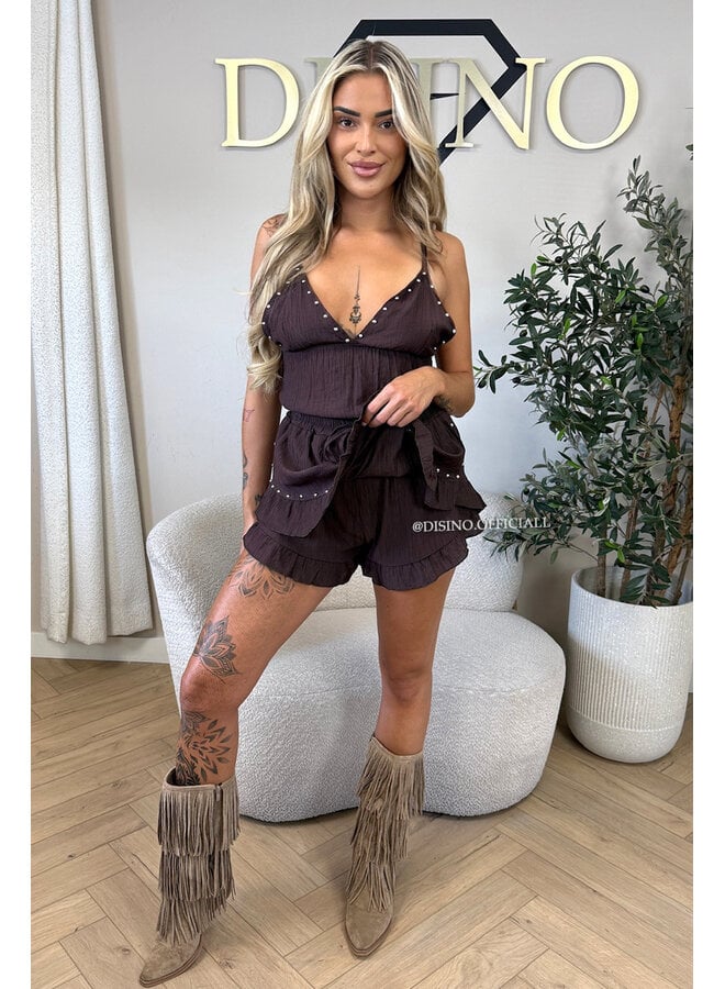 CHOCO - 'GAYA SET' - STUDS TOP + SKORT SET