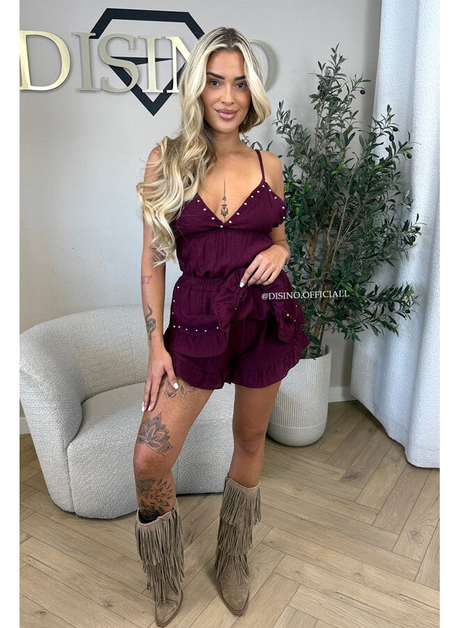 CHERRY - 'GAYA SET' - STUDS TOP + SKORT SET