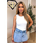 WHITE - 'GRACE TOP' - STUDS HALTER TOP