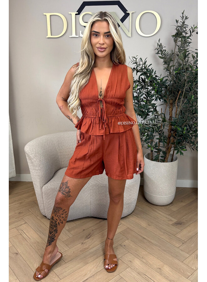 BRICK - 'DELANI SHORT SET' - COASTAL CHIC SUMMER TOP + SHORT SET