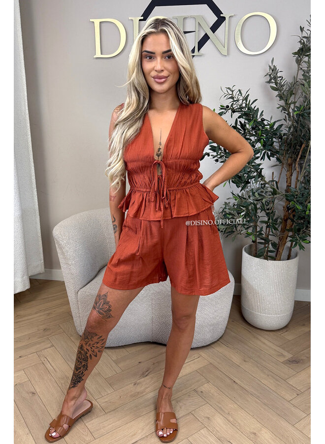 BRICK - 'DELANI SHORT SET' - COASTAL CHIC SUMMER TOP + SHORT SET