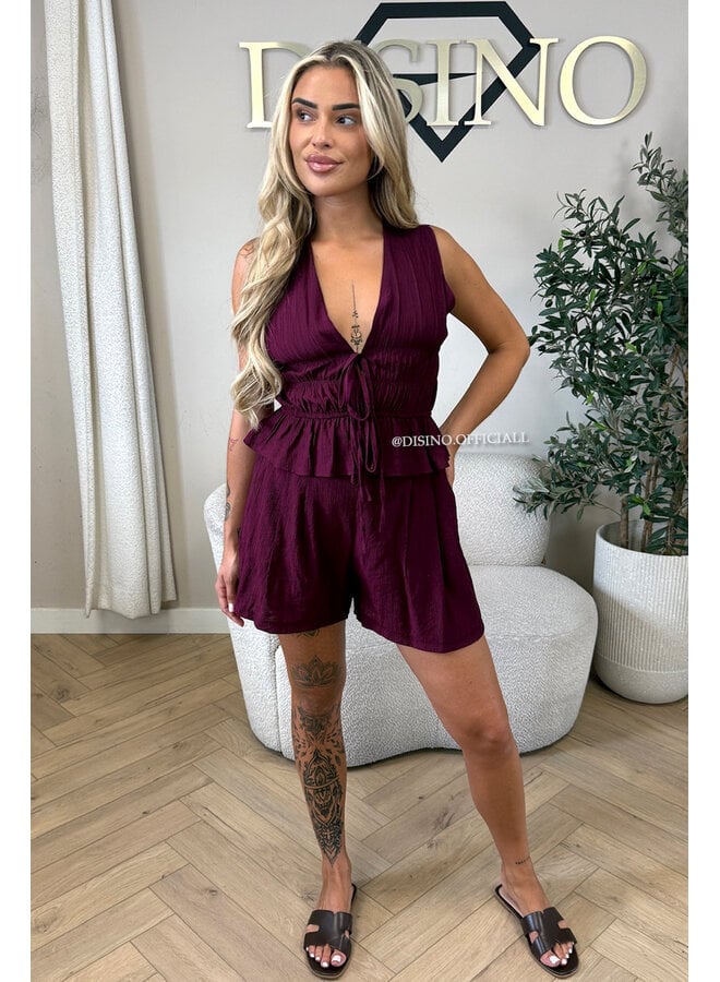 CHERRY - 'DELANI SHORT SET' - COASTAL CHIC SUMMER TOP + SHORT SET