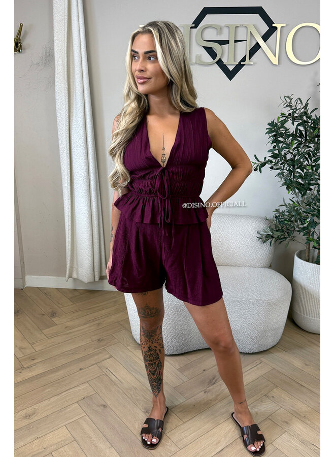 CHERRY - 'DELANI SHORT SET' - COASTAL CHIC SUMMER TOP + SHORT SET