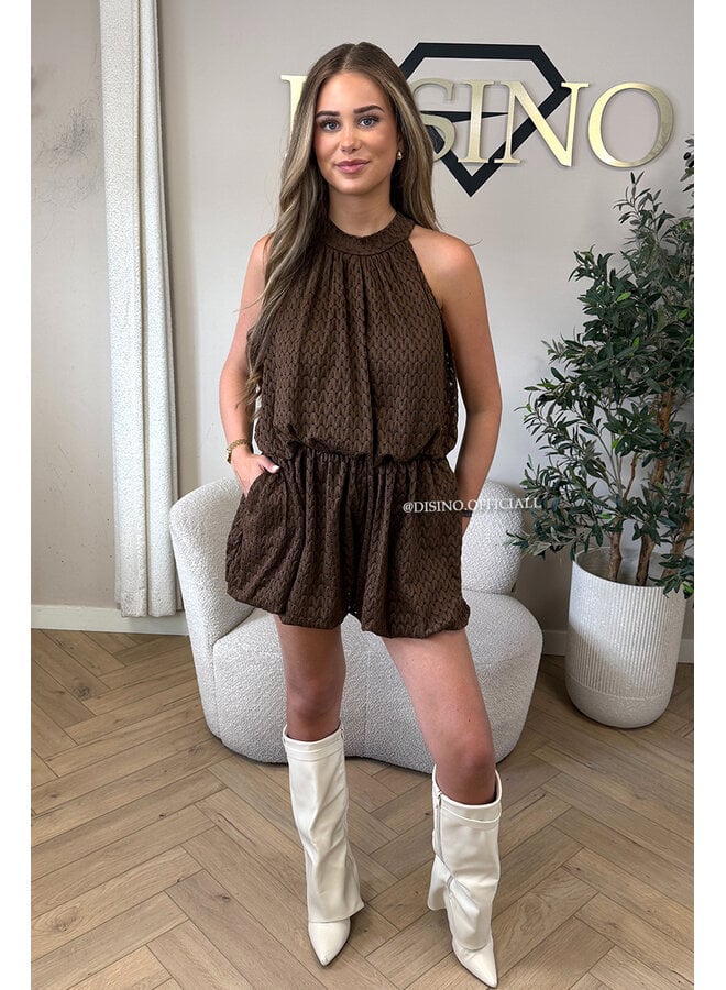 CHOCO - 'ESTELLE PLAYSUIT' - CROCHET LACE PLAYSUIT