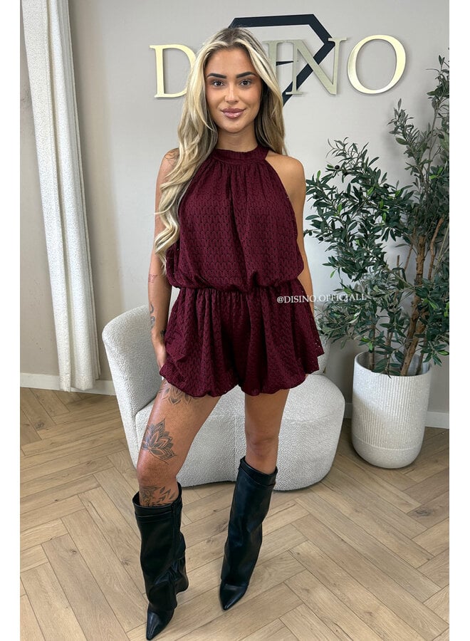CHERRY - 'ESTELLE PLAYSUIT' - CROCHET LACE PLAYSUIT