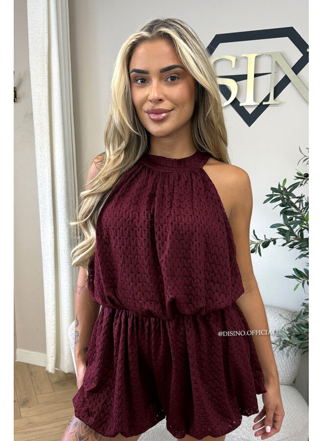 CHERRY - 'ESTELLE PLAYSUIT' - CROCHET LACE PLAYSUIT