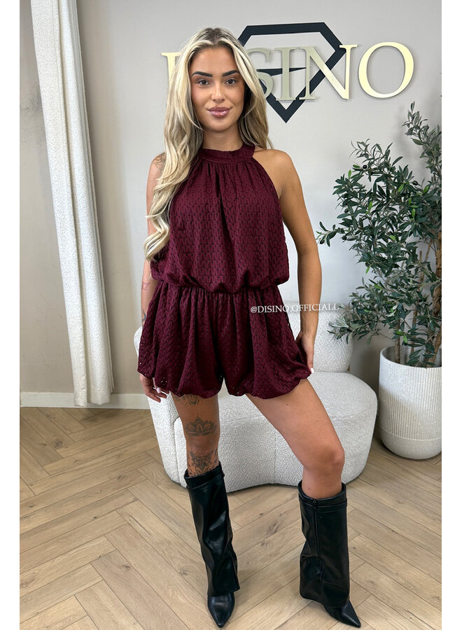CHERRY - 'ESTELLE PLAYSUIT' - CROCHET LACE PLAYSUIT