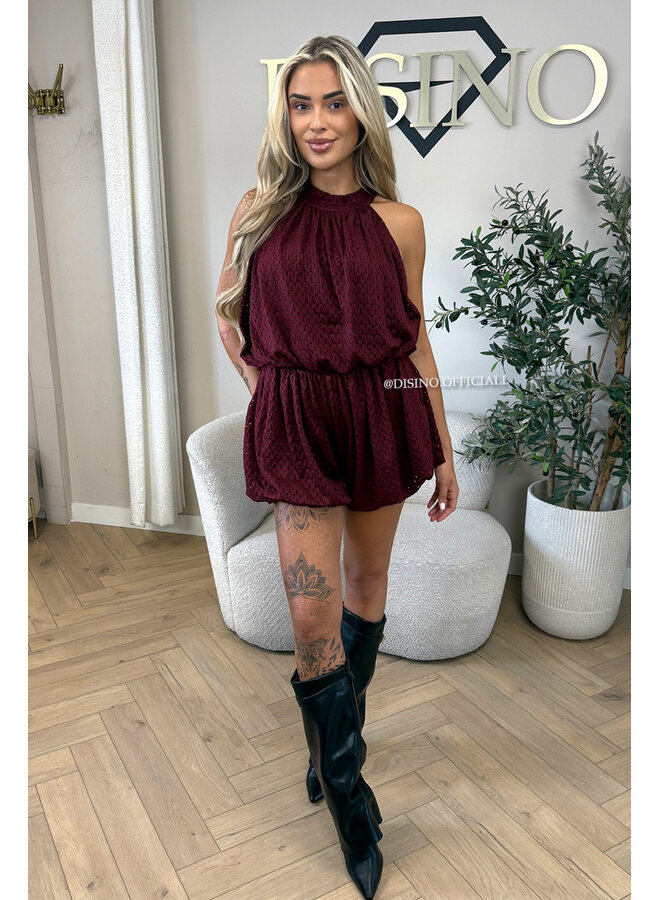 CHERRY - 'ESTELLE PLAYSUIT' - CROCHET LACE PLAYSUIT
