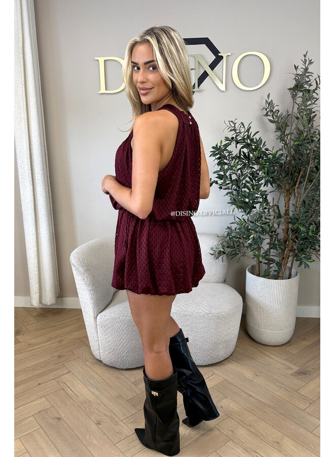 CHERRY - 'ESTELLE PLAYSUIT' - CROCHET LACE PLAYSUIT