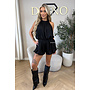 BLACK - 'ESTELLE PLAYSUIT' - CROCHET LACE PLAYSUIT