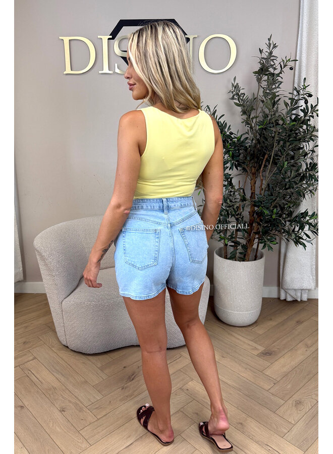 LIGHT BLUE - 'LAYLA SKORT' - STRETCH DENIM SKORT