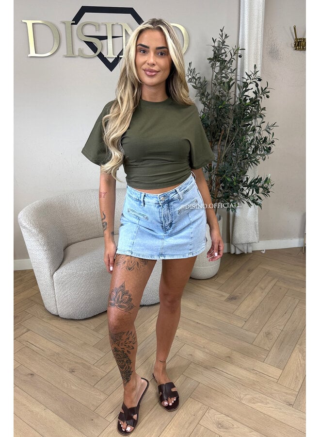 ARMY GREEN - 'NOAMI TOP' - PREMIUM QUALITY SNATCHED TEE