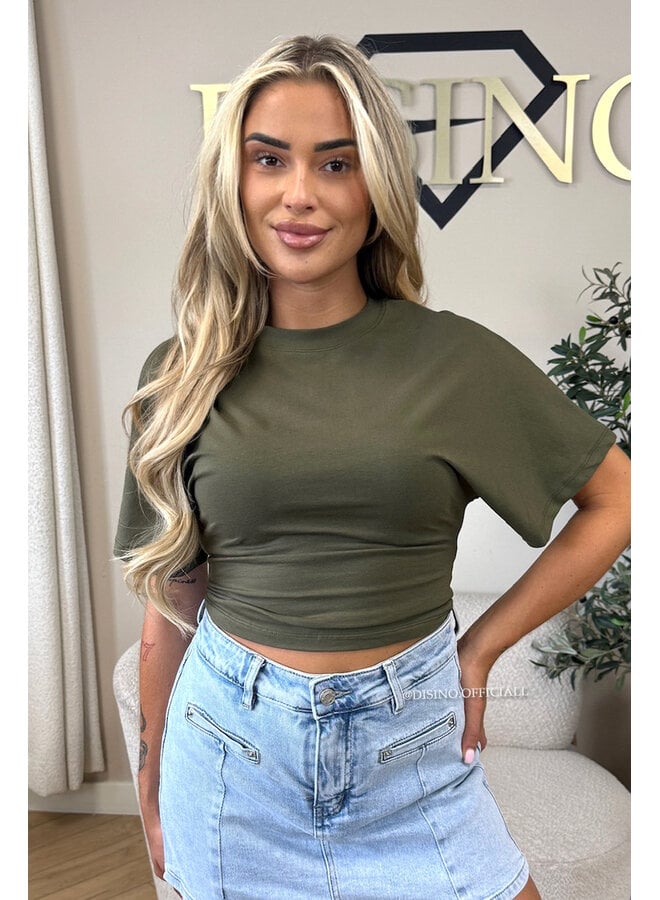 ARMY GREEN - 'NOAMI TOP' - PREMIUM QUALITY SNATCHED TEE