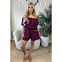 CHERRY - 'JULIA PLAYSUIT' - MOESSELINE WAFFLE OFF SHOULDER PLAYSUIT