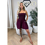 CHERRY - 'EMMA PLAYSUIT' - STRAPLESS WAFFLE COTTON PLAYSUIT