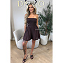 CHOCO - 'EMMA PLAYSUIT' - STRAPLESS WAFFLE COTTON PLAYSUIT
