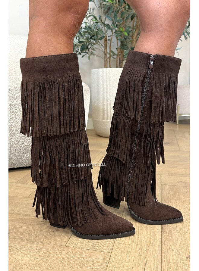 CHOCO - 'FRINGE COWBOY BOOTS' - PERFECT FESTIVAL FRINGE BOOTS