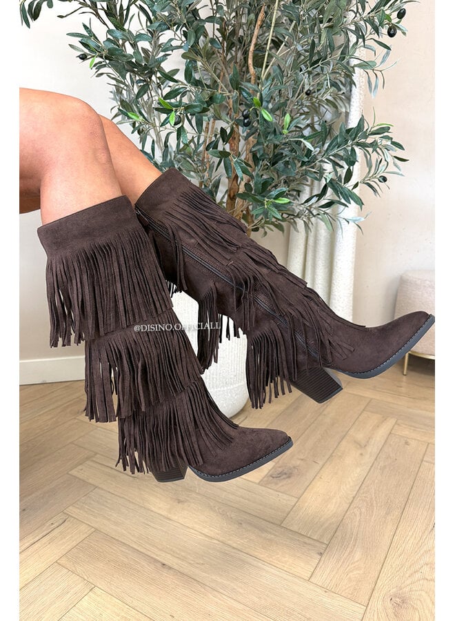 CHOCO - 'FRINGE COWBOY BOOTS' - PERFECT FESTIVAL FRINGE BOOTS