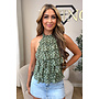 GREEN - 'MELANIE TOP' - POLKADOT OPEN BACK RUFFLE TOP