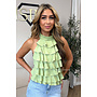 GREEN - 'MIRAI TOP' - CUTE OPEN BACK RUFFLE TOP