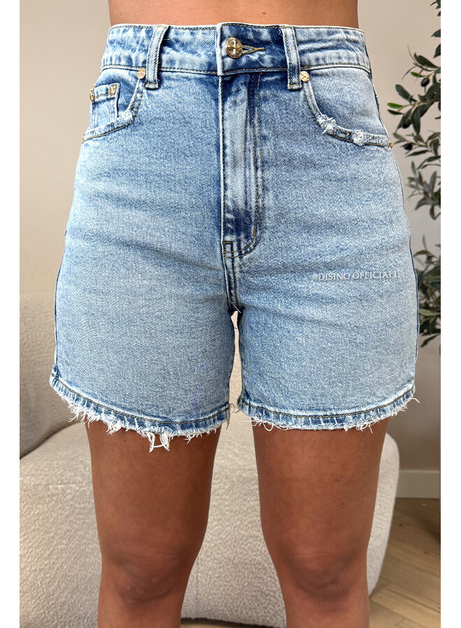 LIGHT BLUE - 'AIMEE SHORTS' - PERFECT STRETCH DENIM SHORTS
