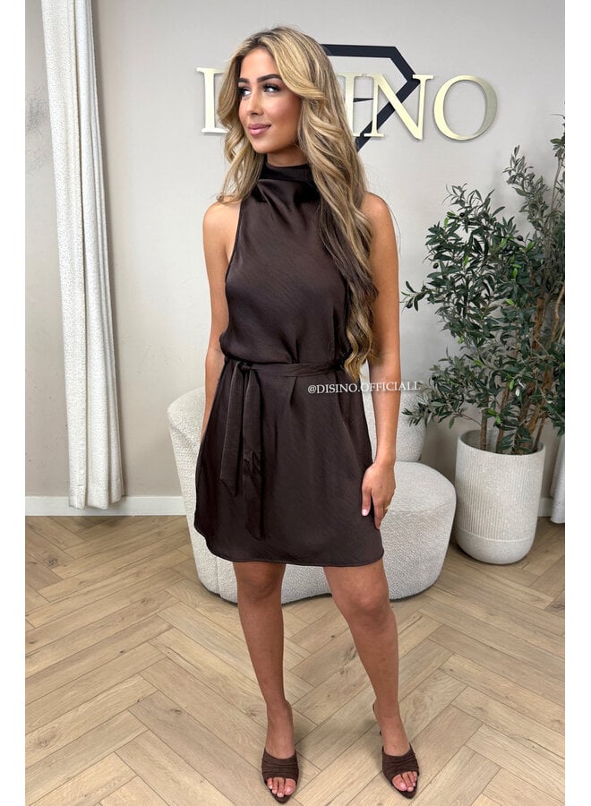 CHOCO - 'MAEVA DRESS' - CLASSY SATIN HALTER DRESS