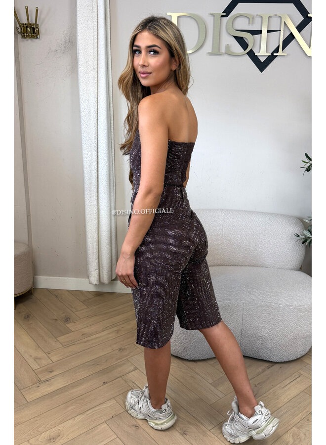 CHOCO - 'CELINA DIAMONDS JORT' - EXCLUSIVE STRETCH BERMUDA SHORTS
