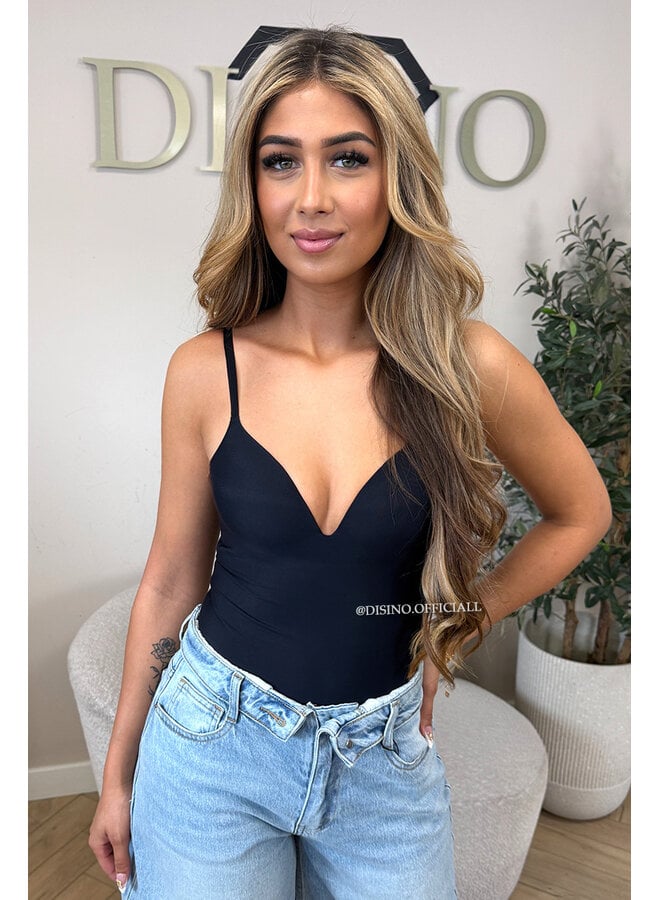 BLACK - 'NATHALIE BODYSUIT' - CLASSY SHAPING SEAMLESS BODYSUIT