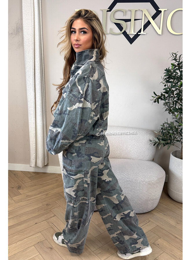 CAMO - 'MARLEY JACKET' - DENIM CAMO BOMBER JACKET