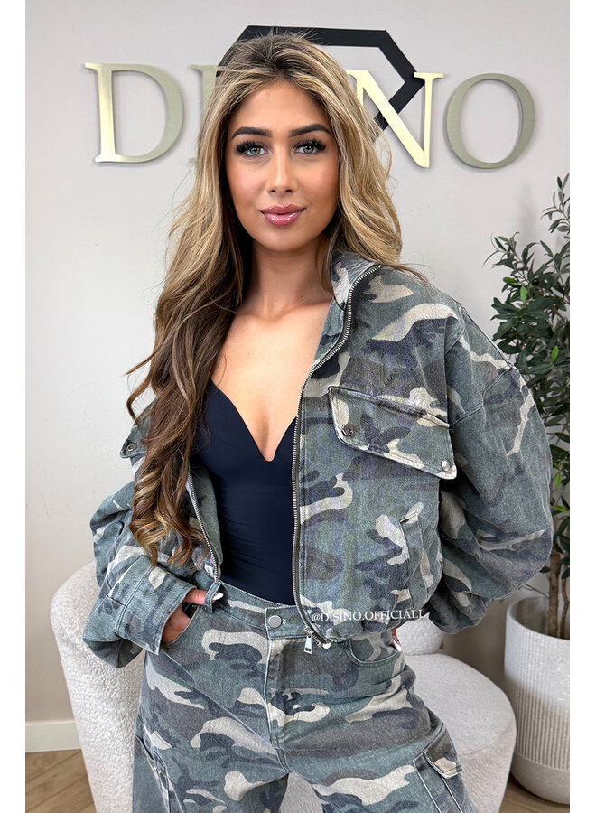 CAMO - 'MARLEY JACKET' - DENIM CAMO BOMBER JACKET