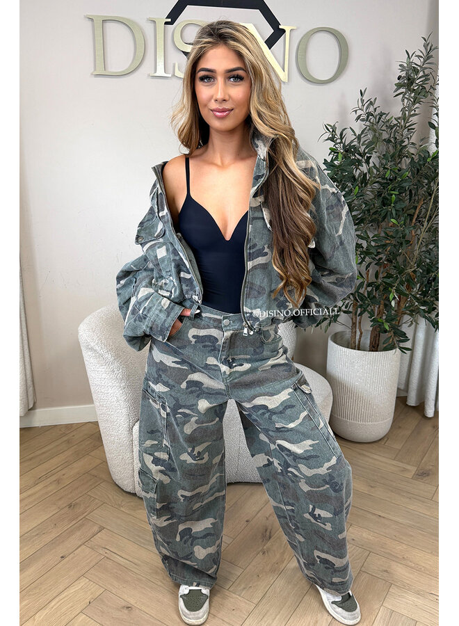 CAMO - 'MARLEY JACKET' - DENIM CAMO BOMBER JACKET