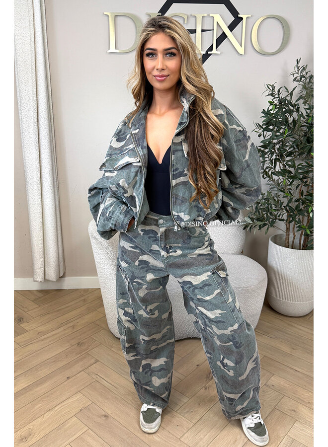 CAMO - 'MARLEY JACKET' - DENIM CAMO BOMBER JACKET