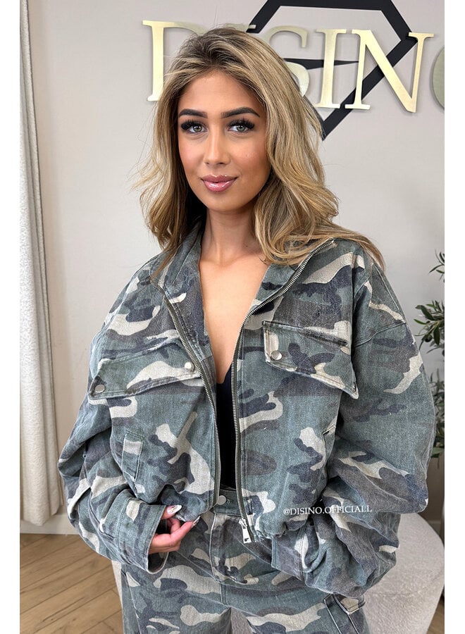 CAMO - 'MARLEY JACKET' - DENIM CAMO BOMBER JACKET