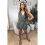 ARMY GREEN - 'GAYA PLAYSUIT' - STUDS RUFFLE PLAYSUIT