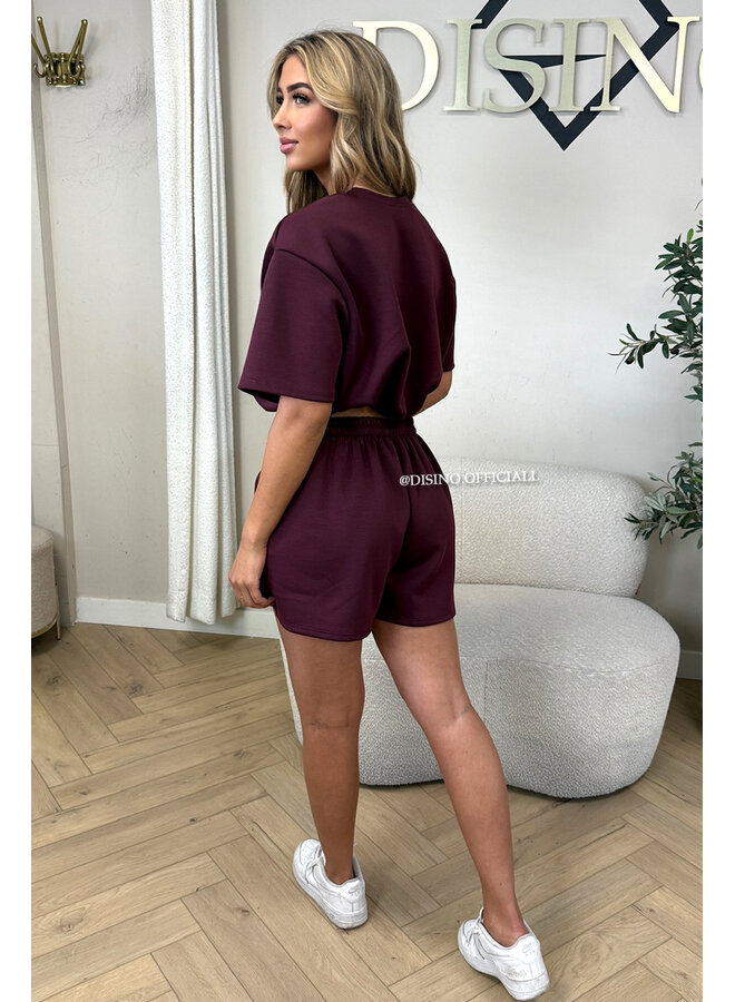 CHERRY - 'MILA SHORT SET' - COMFY TOP + PANTS TWO PIECE SET