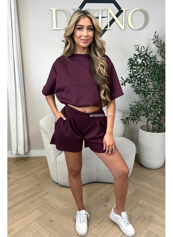 CHERRY - 'MILA SHORT SET' - COMFY TOP + PANTS TWO PIECE SET